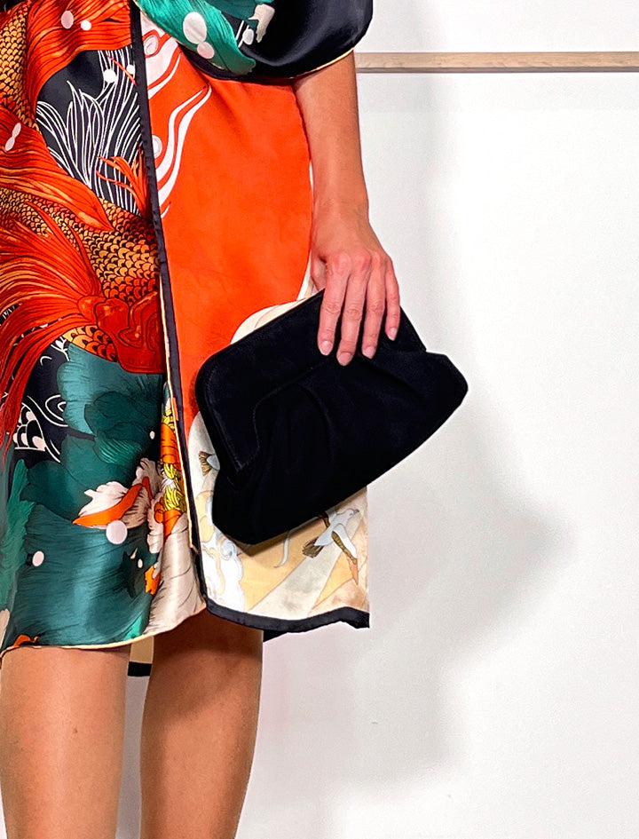 Bolso fruncido ideal negro