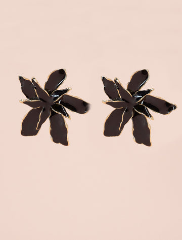 Pendientes orquídea negra