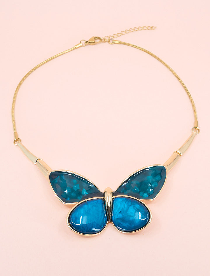Collar mariposa chic verde