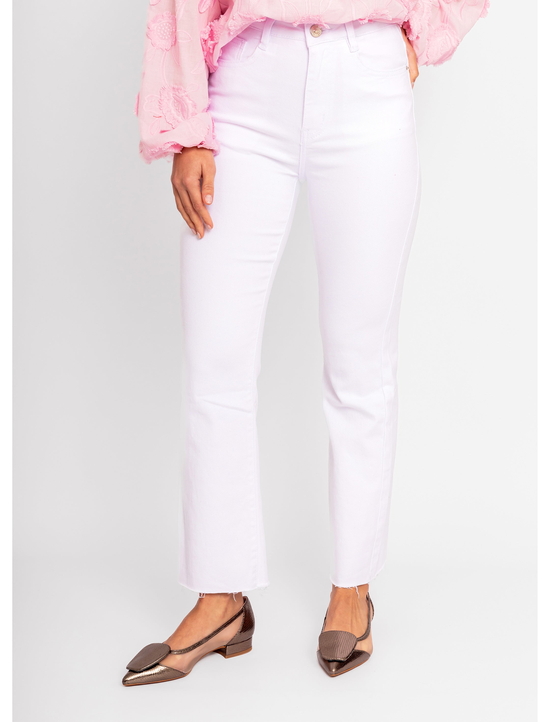 Jeans flare bonito blanco ÚLTIMA XS-M-L
