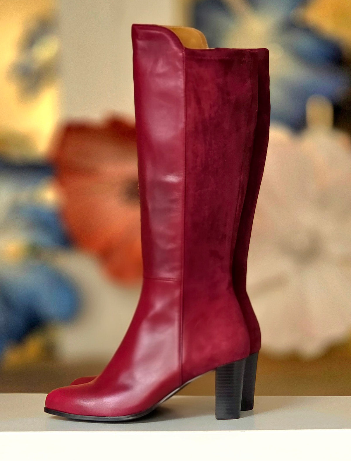 Bota burdeos de piel Goya