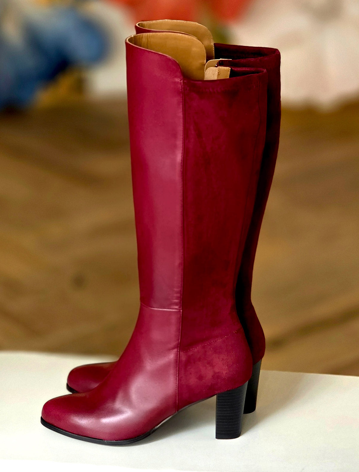 Bota burdeos de piel Goya