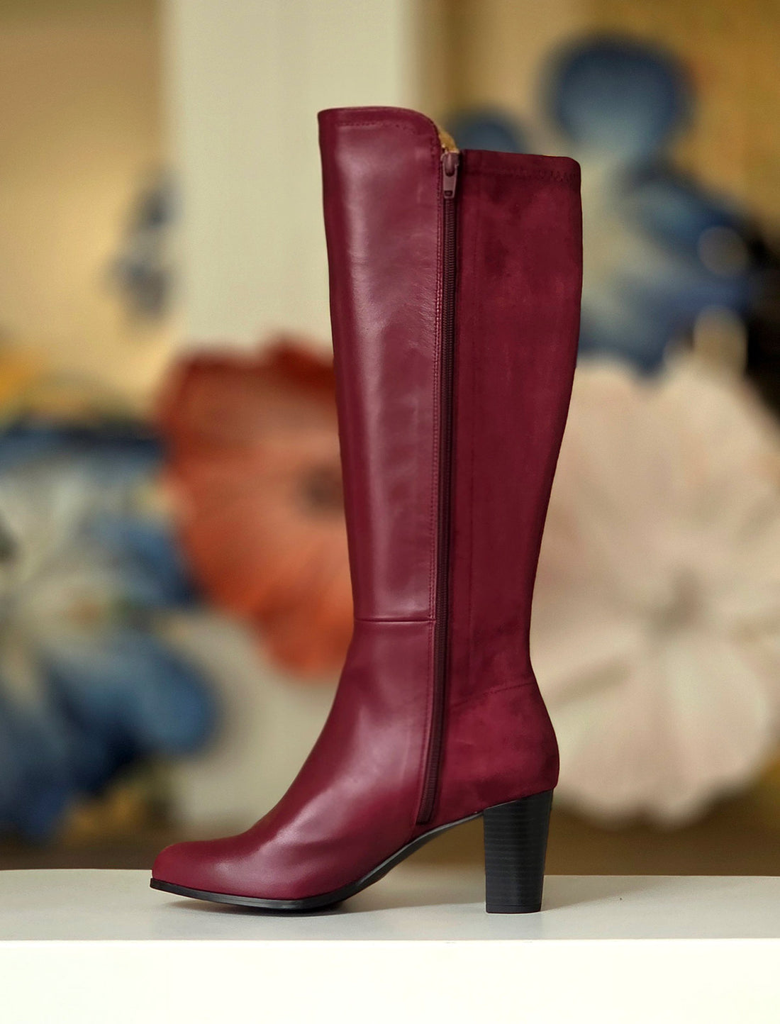 Bota burdeos de piel Goya