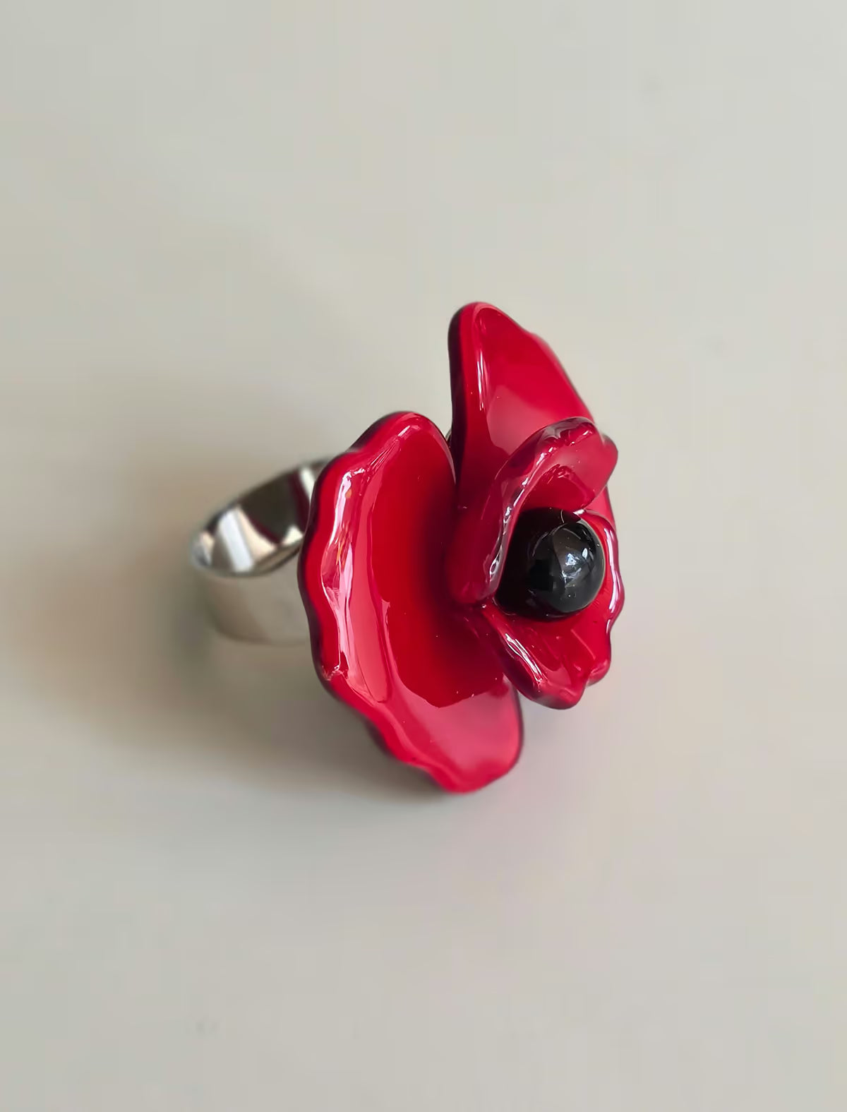 Anillo Flor Amapola
