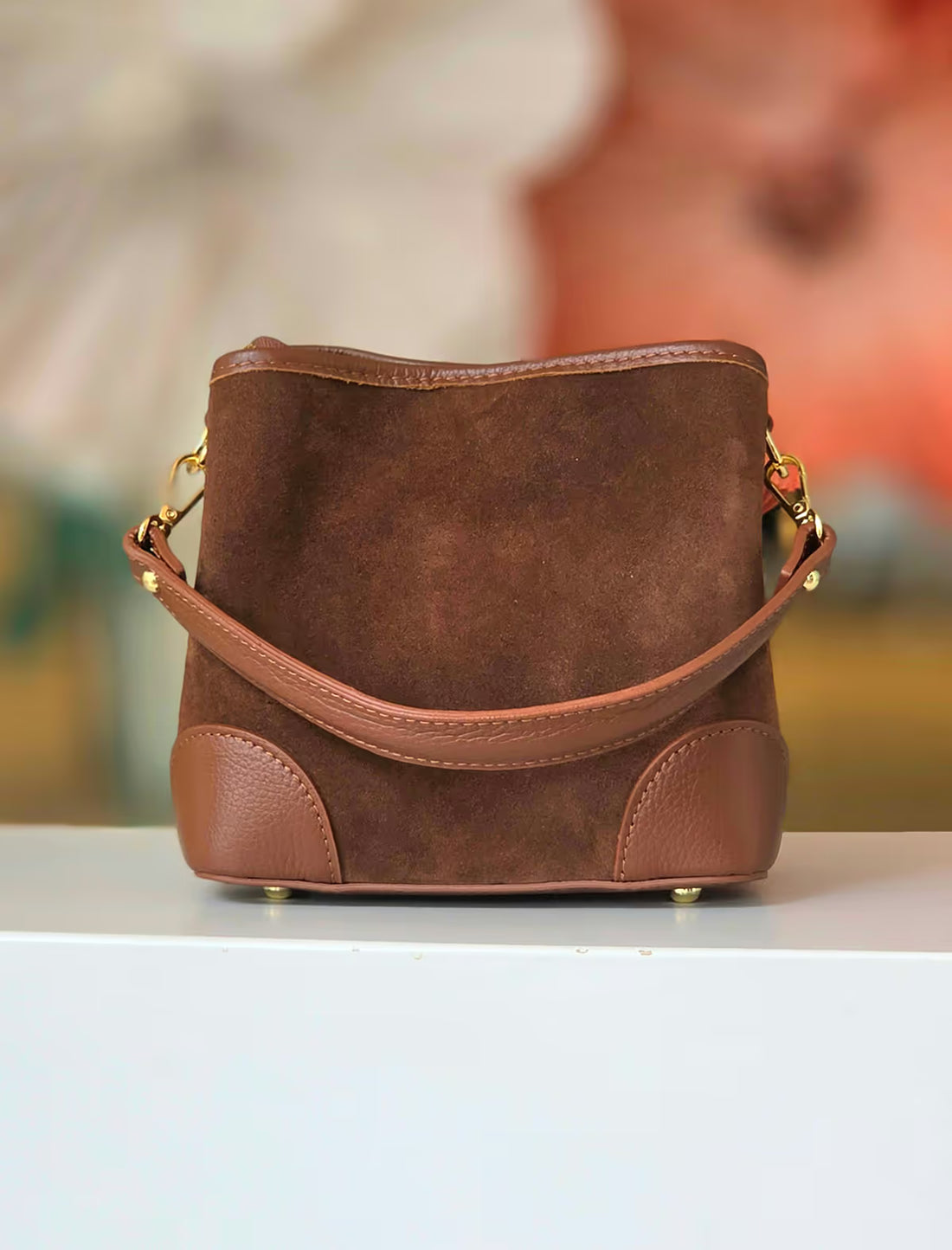 Bolso marrón bombonera très chic