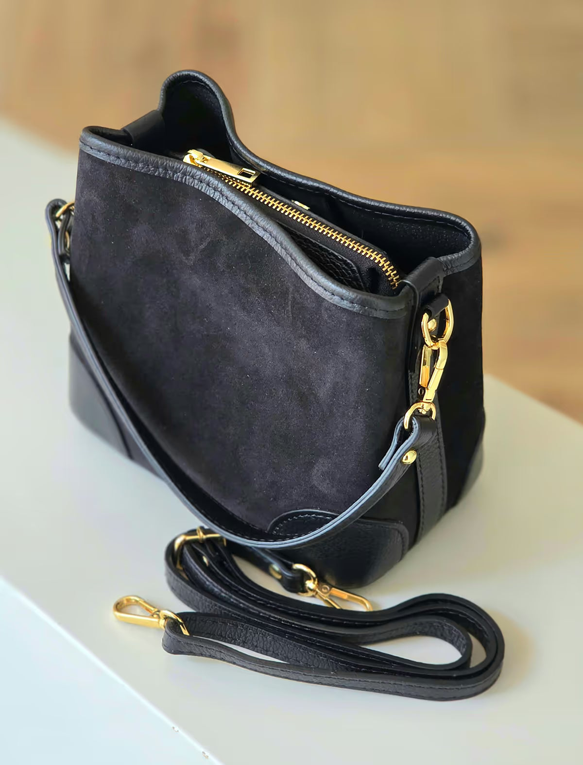 Bolso negro bombonera très chic