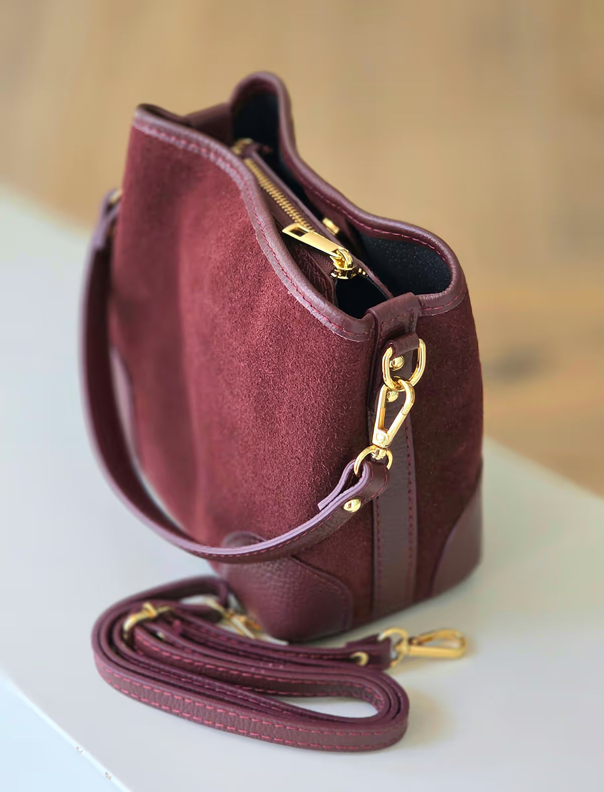 Bolso burdeos bombonera très chic