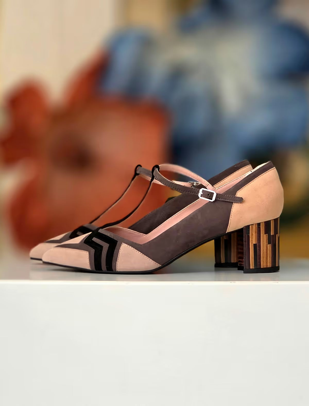 Letizia Nude mid-heel Mary Janes