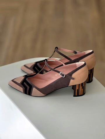 Letizia Nude mid-heel Mary Janes