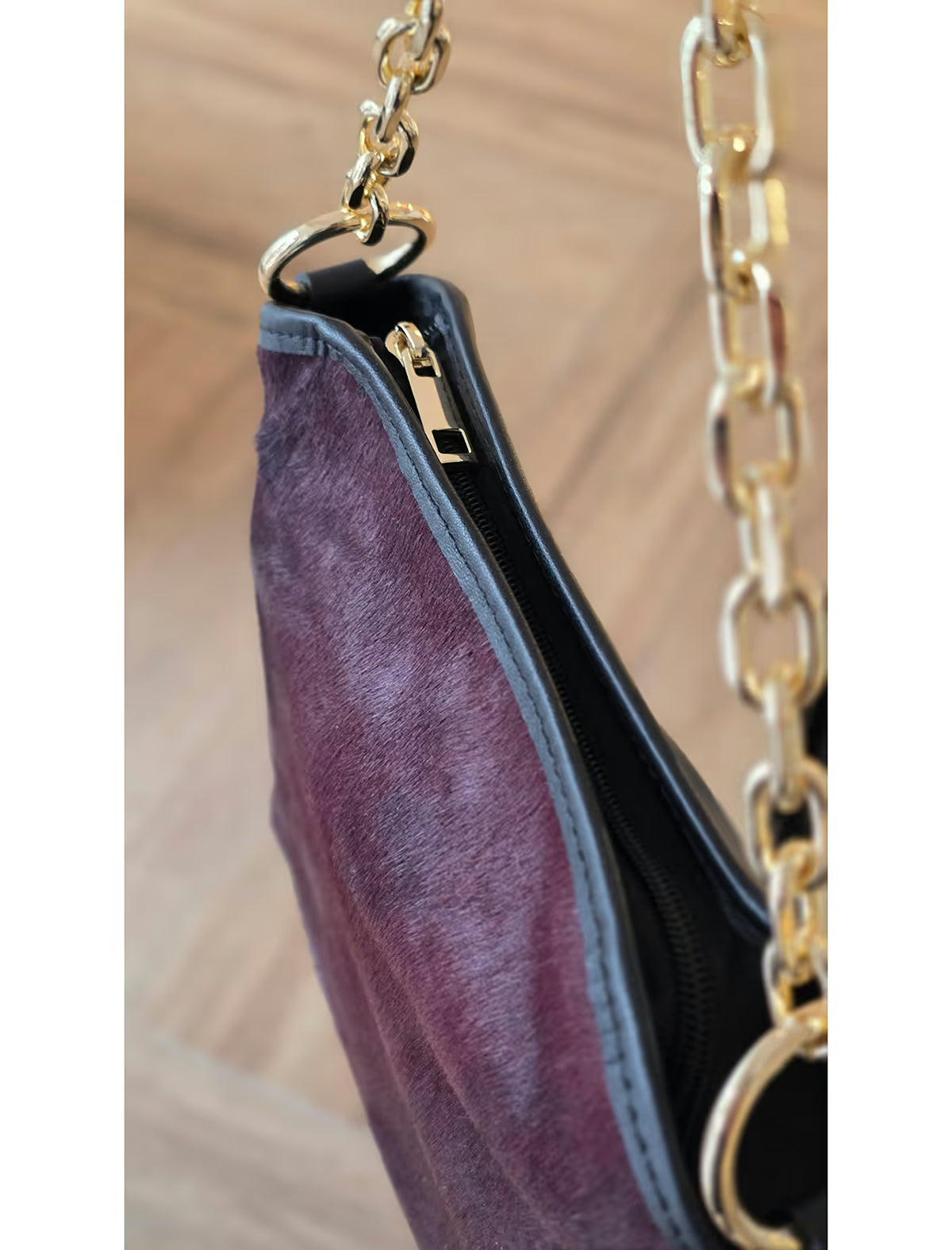 Bolso chic de pelo Burdeos