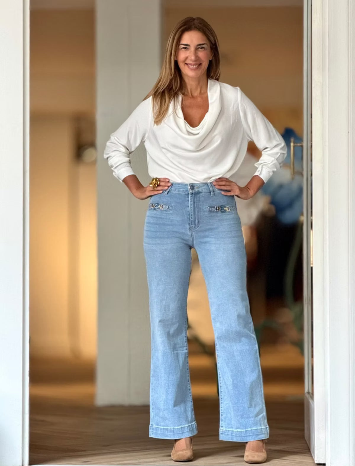 Pantalón vaquero jeans claro especial