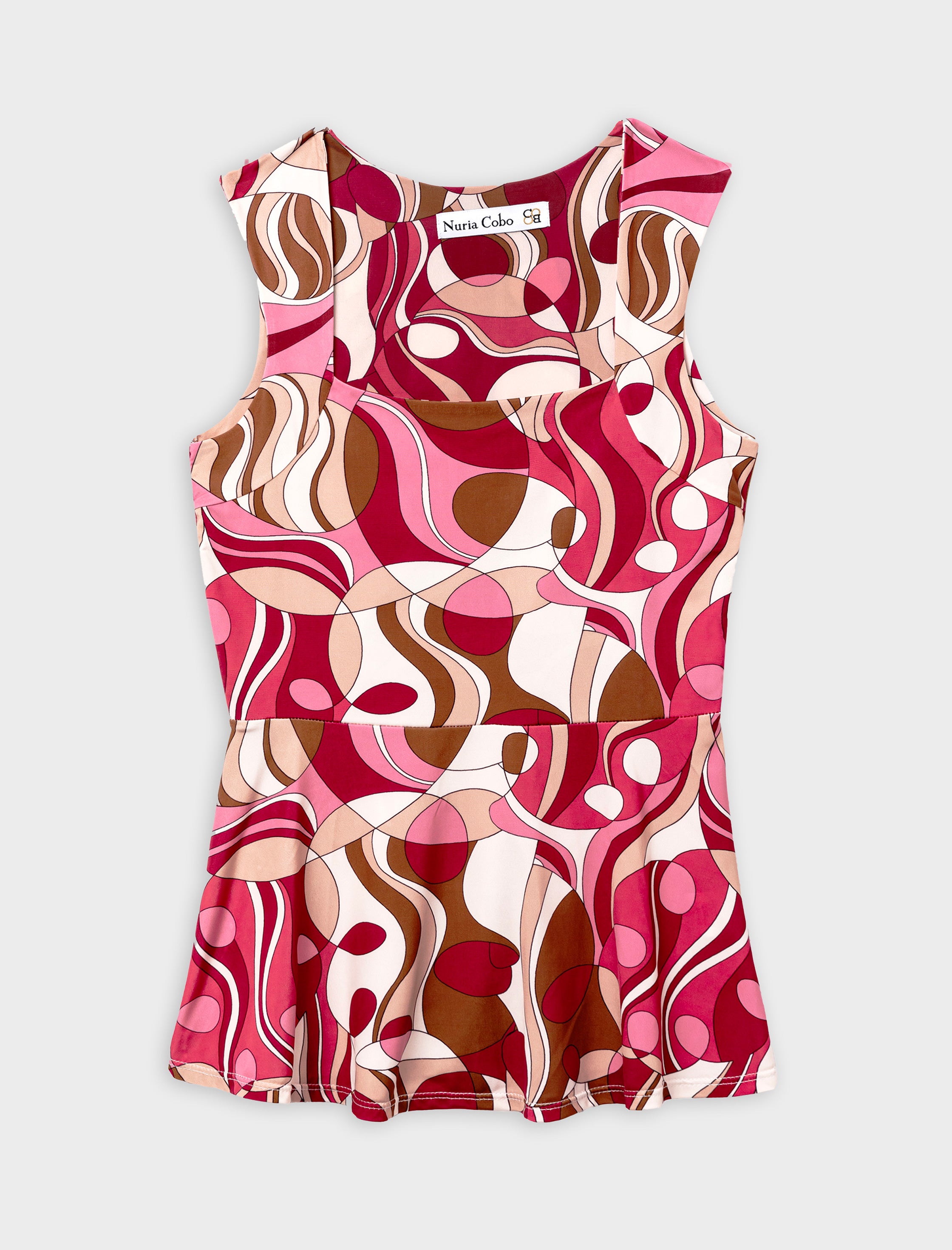 Top ideal favorecedor estampado chic