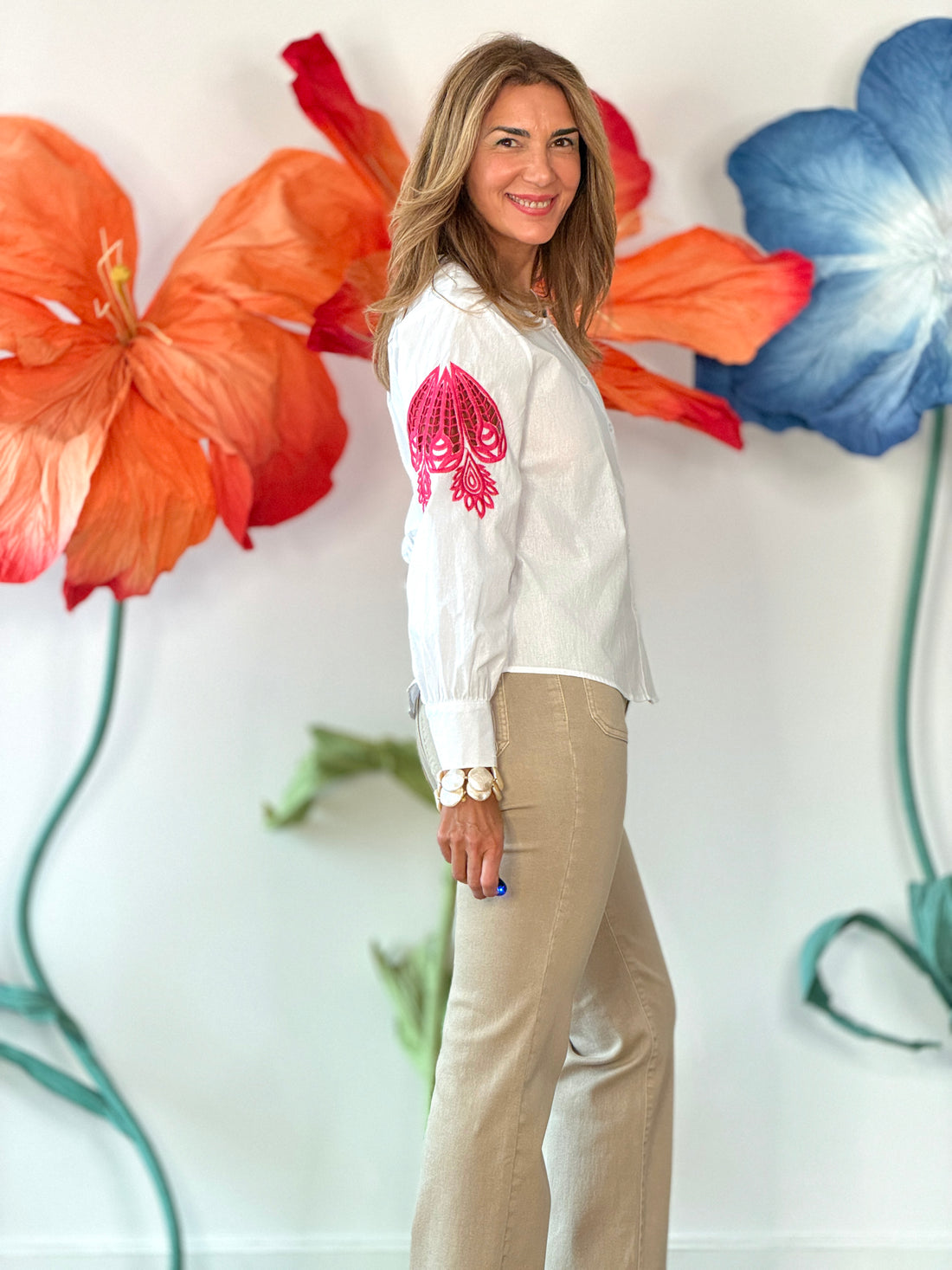 Camisa blanca artesana chic