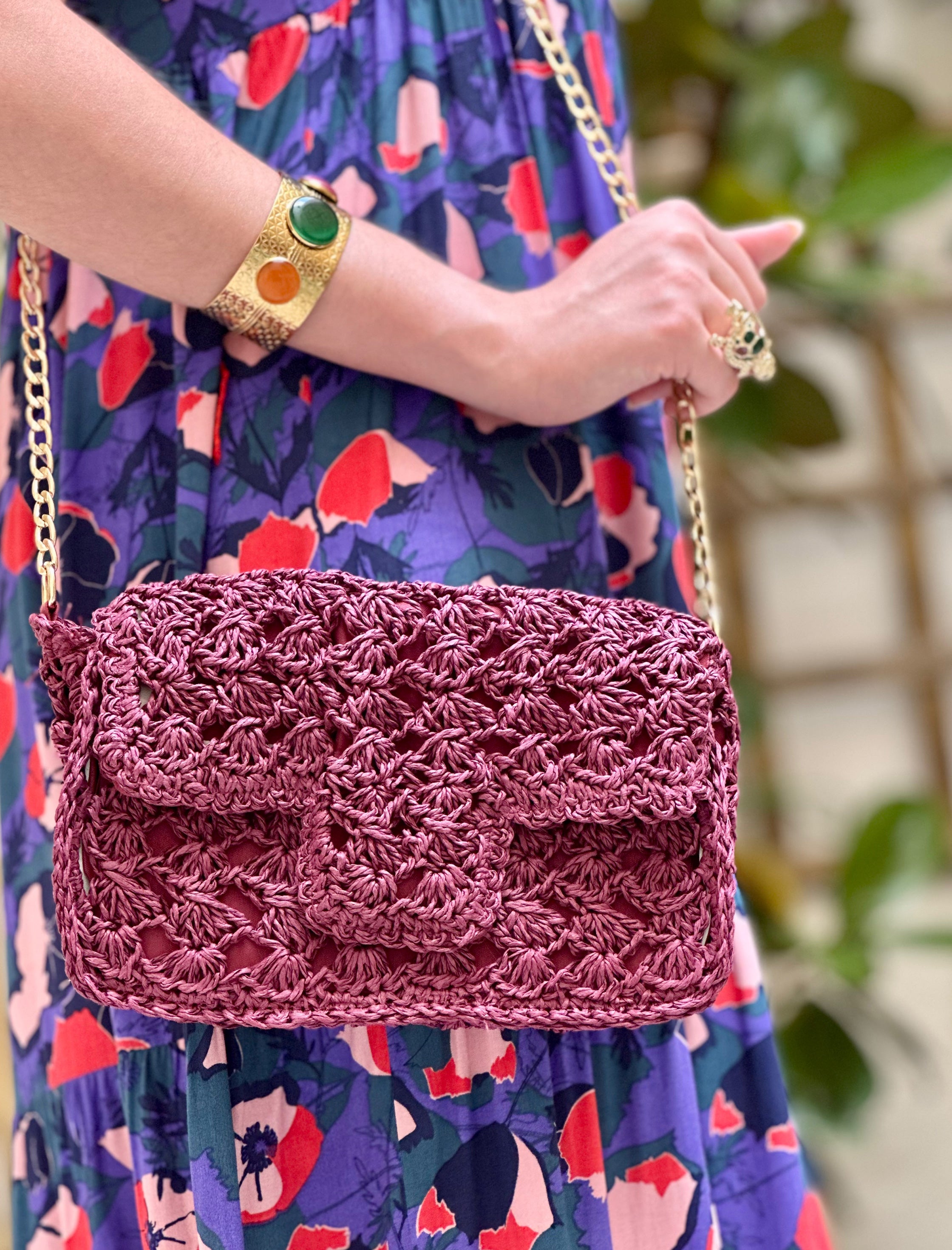 Bolso baguette crochet