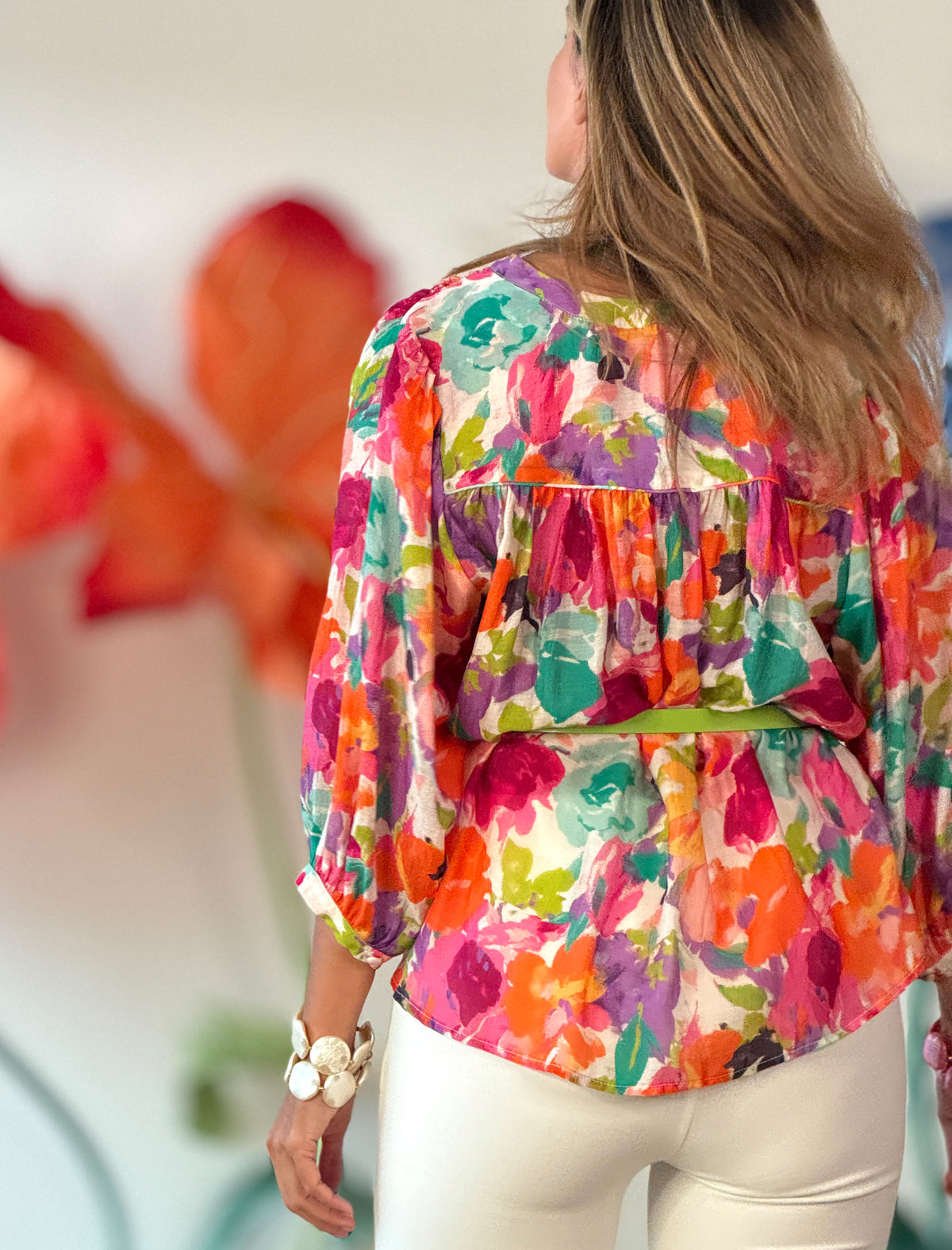 Camisa estampada floral suave