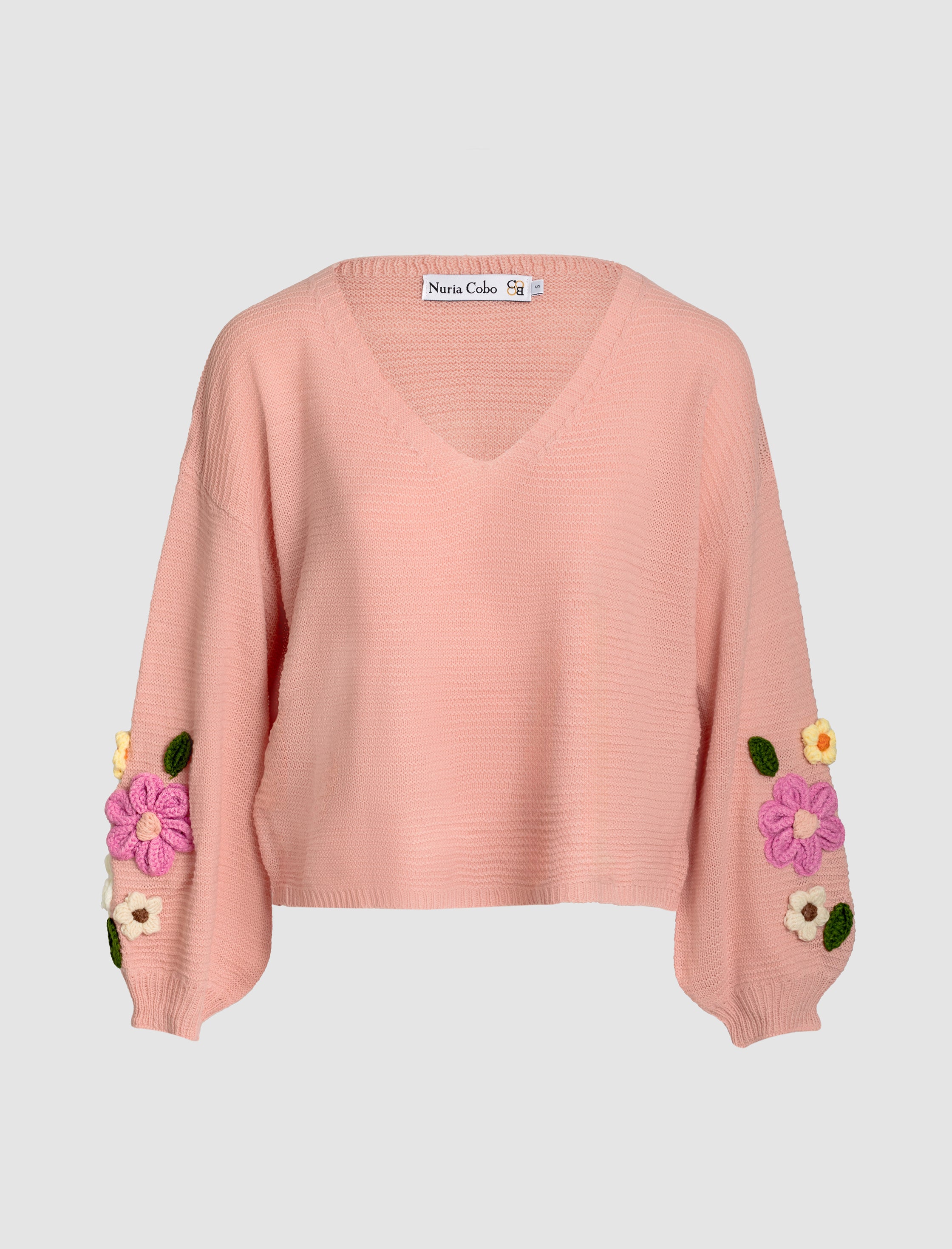 Pull bordado spring chic rosa