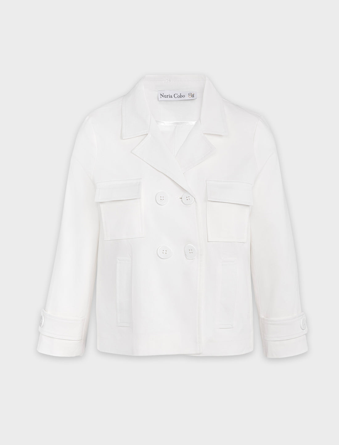 Chaqueta blanca cruzada chic bonita