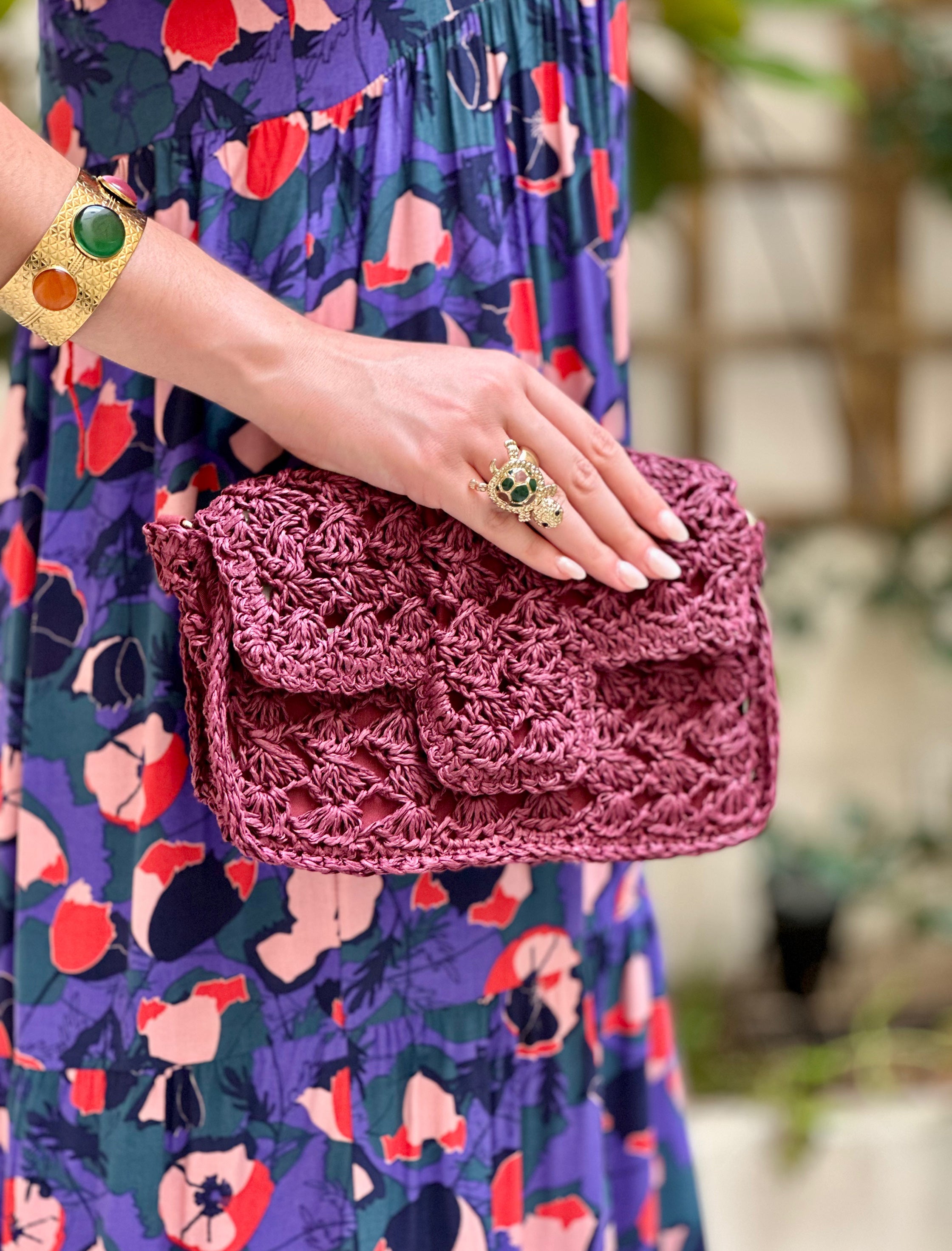 Bolso baguette crochet