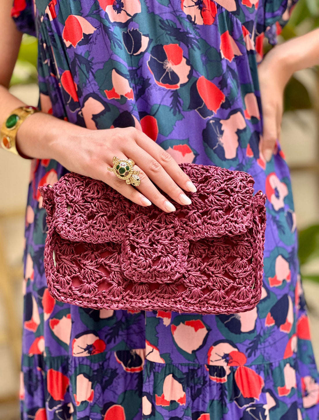 Bolso baguette crochet
