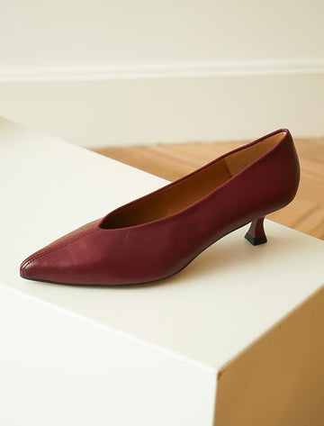 Zapato burdeos tacón medio Anna
