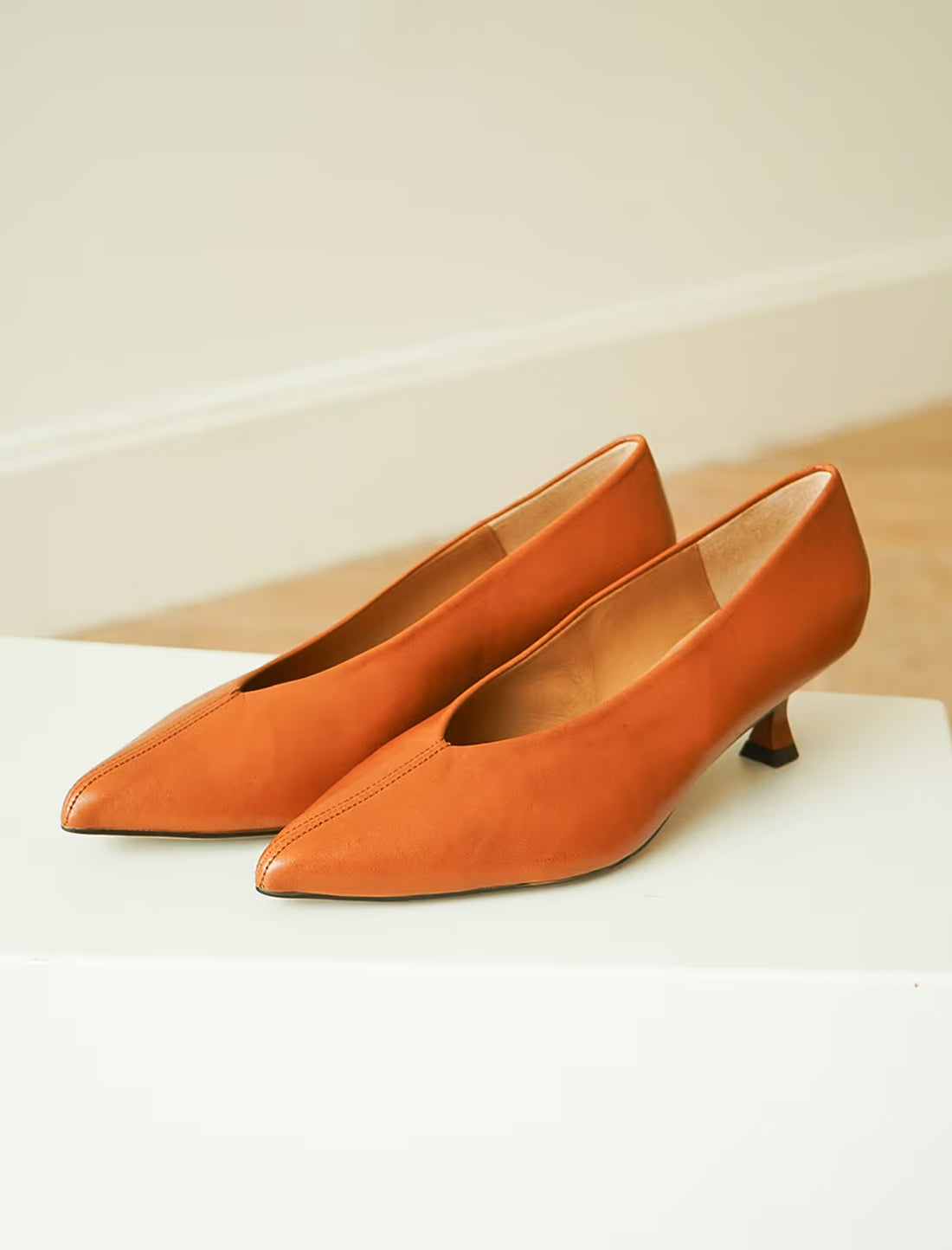 Zapato cuero tacón medio Anna