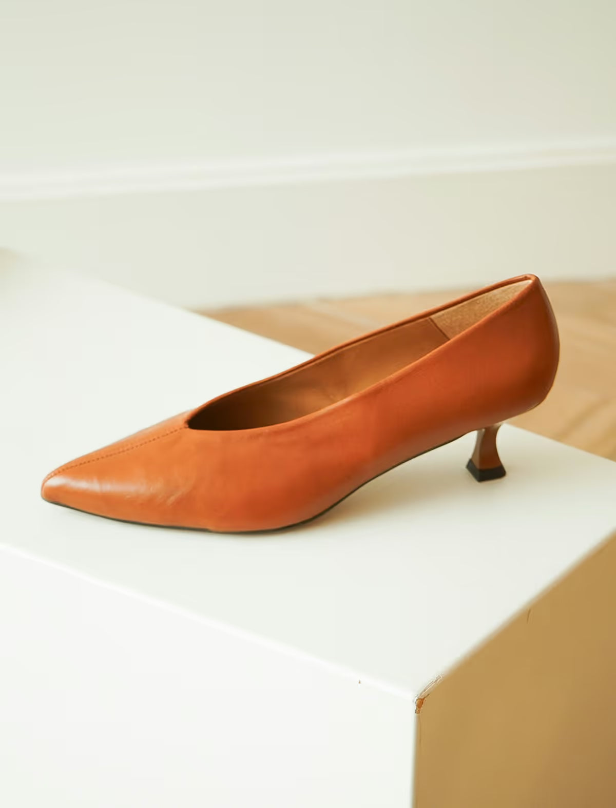 Zapato cuero tacón medio Anna