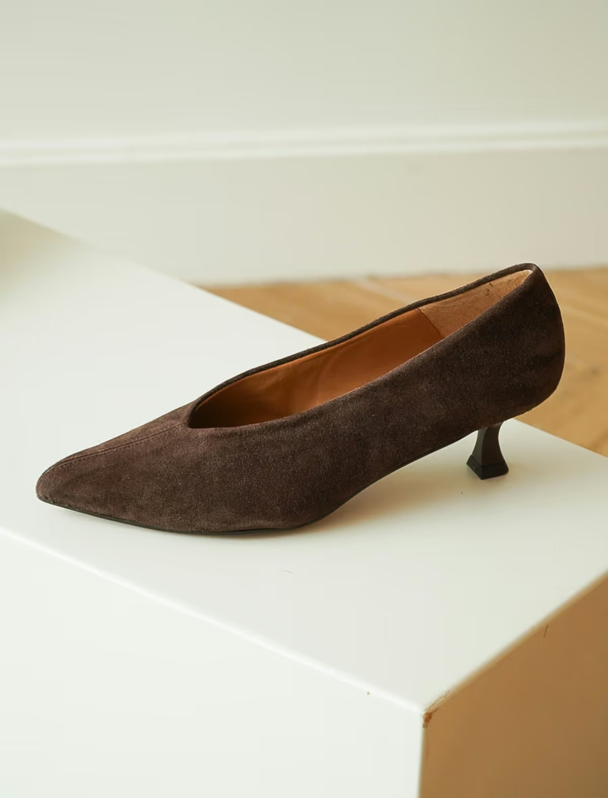 Zapato marrón tacón medio Anna