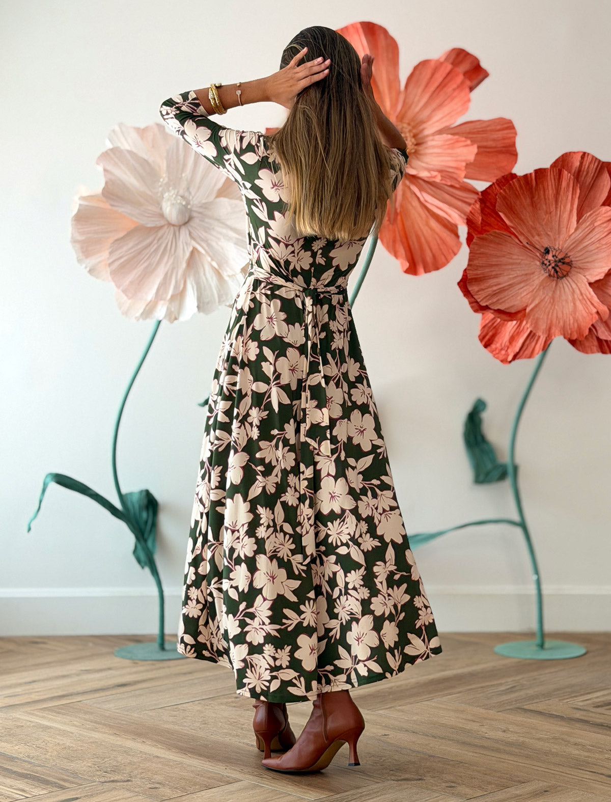 Vestido camisero de flores Chloe