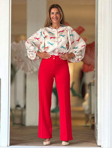 Red lady pants