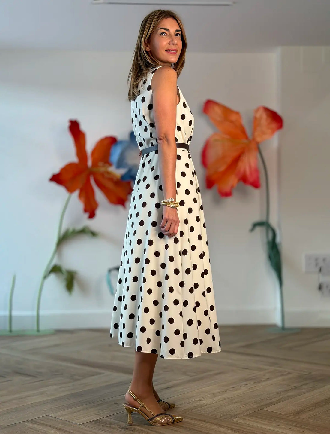 Vestido de lunares marrones Julia