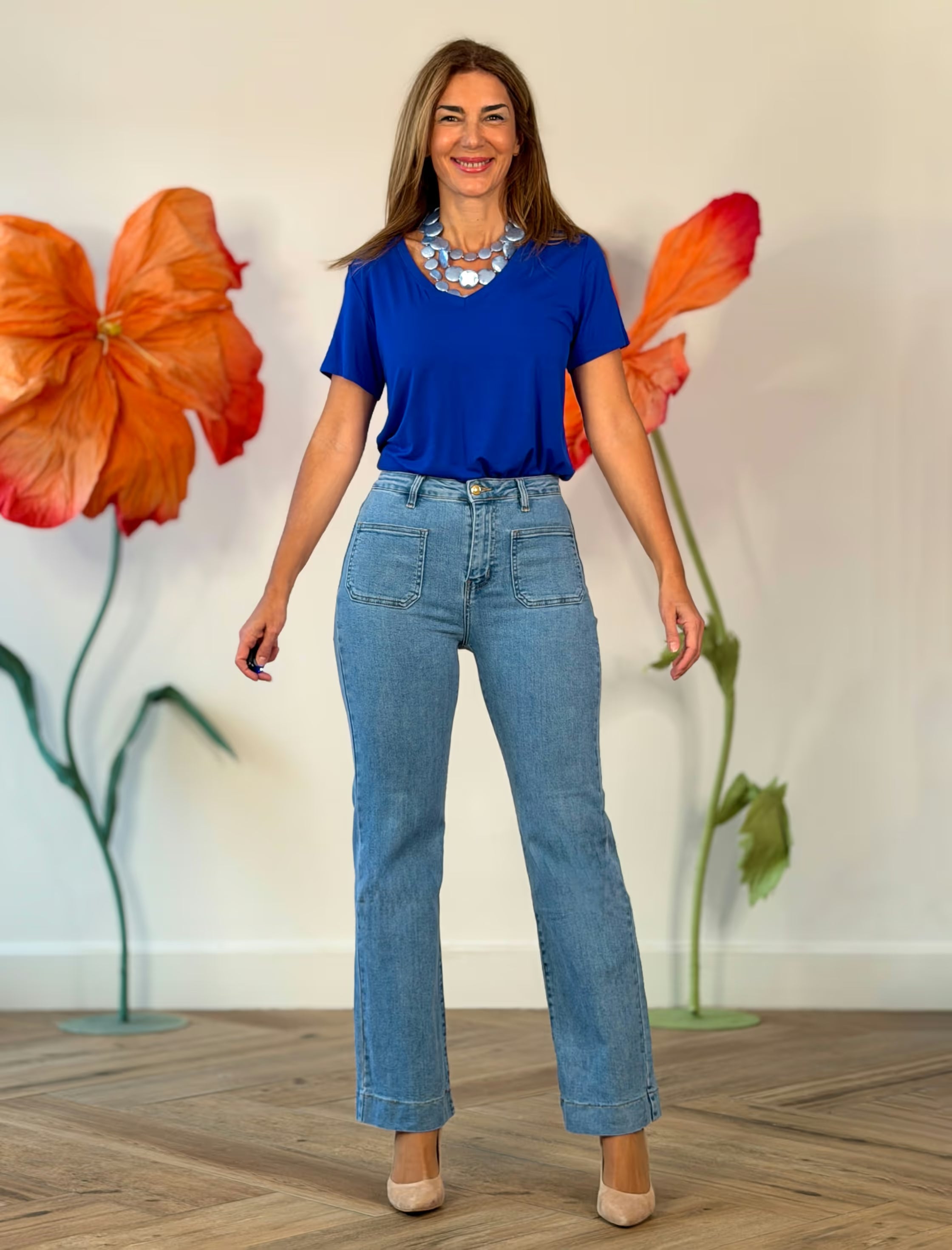 Pantalón vaquero de bolsillos claro
