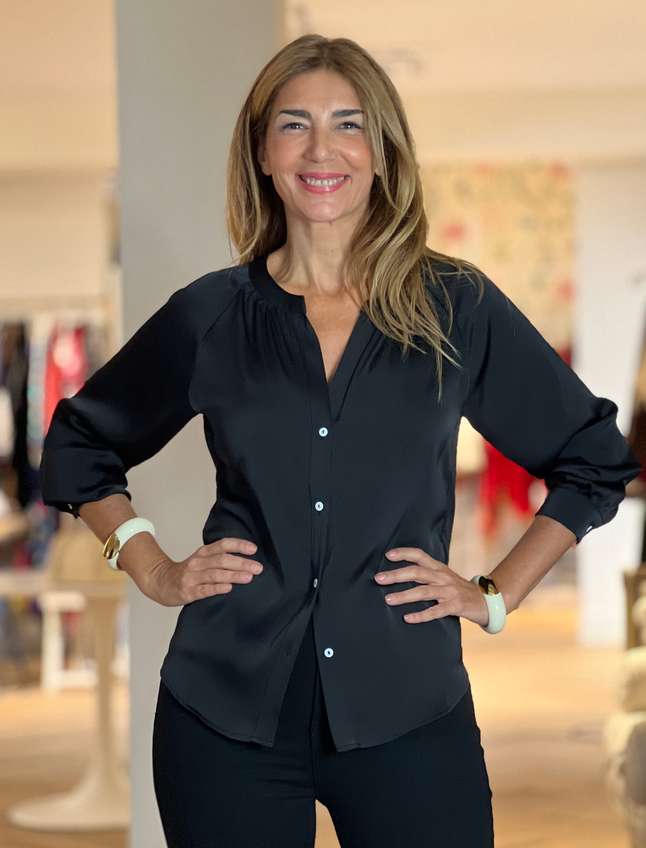 Camisa fluida Nuria negra