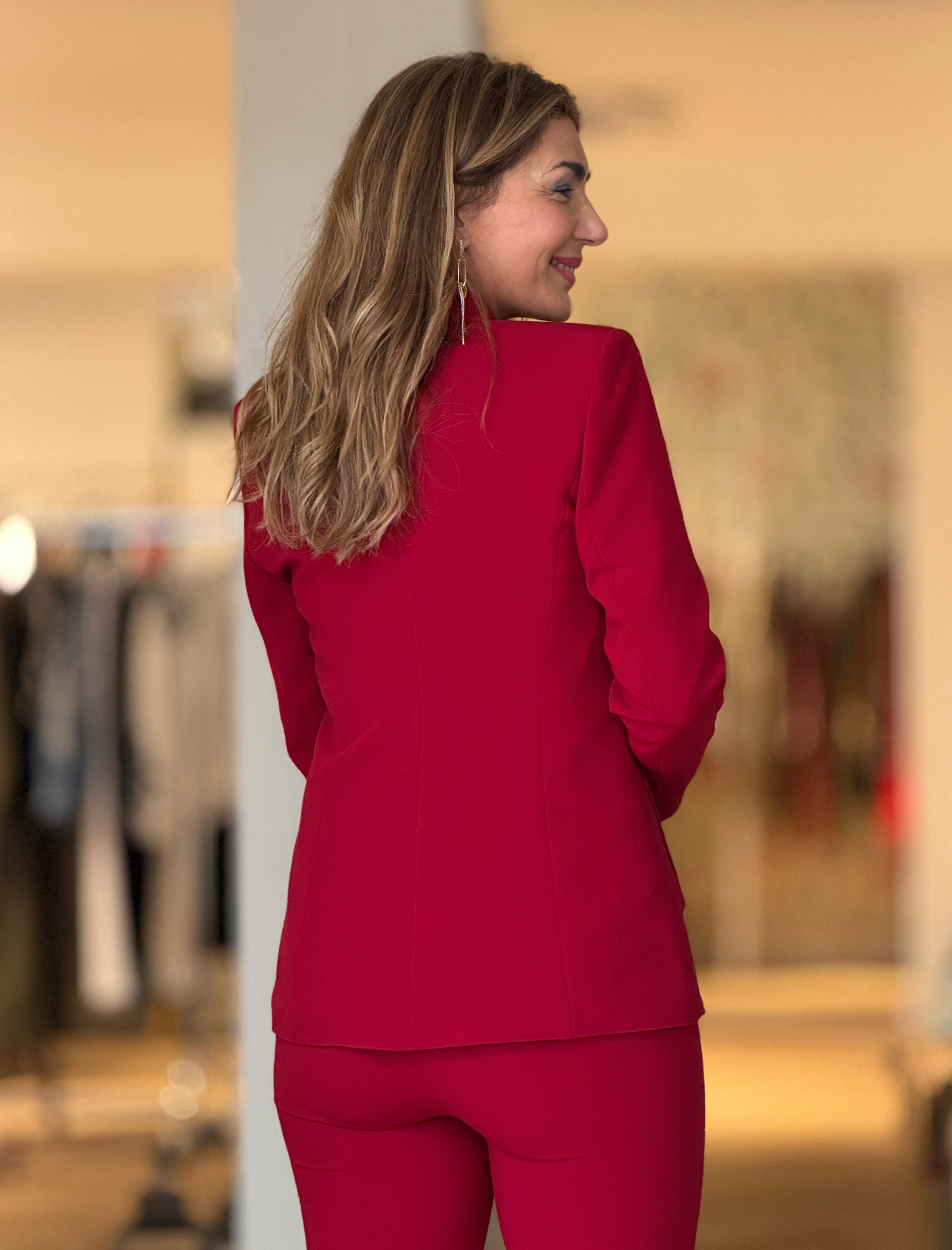 Chaqueta blazer chic marsala