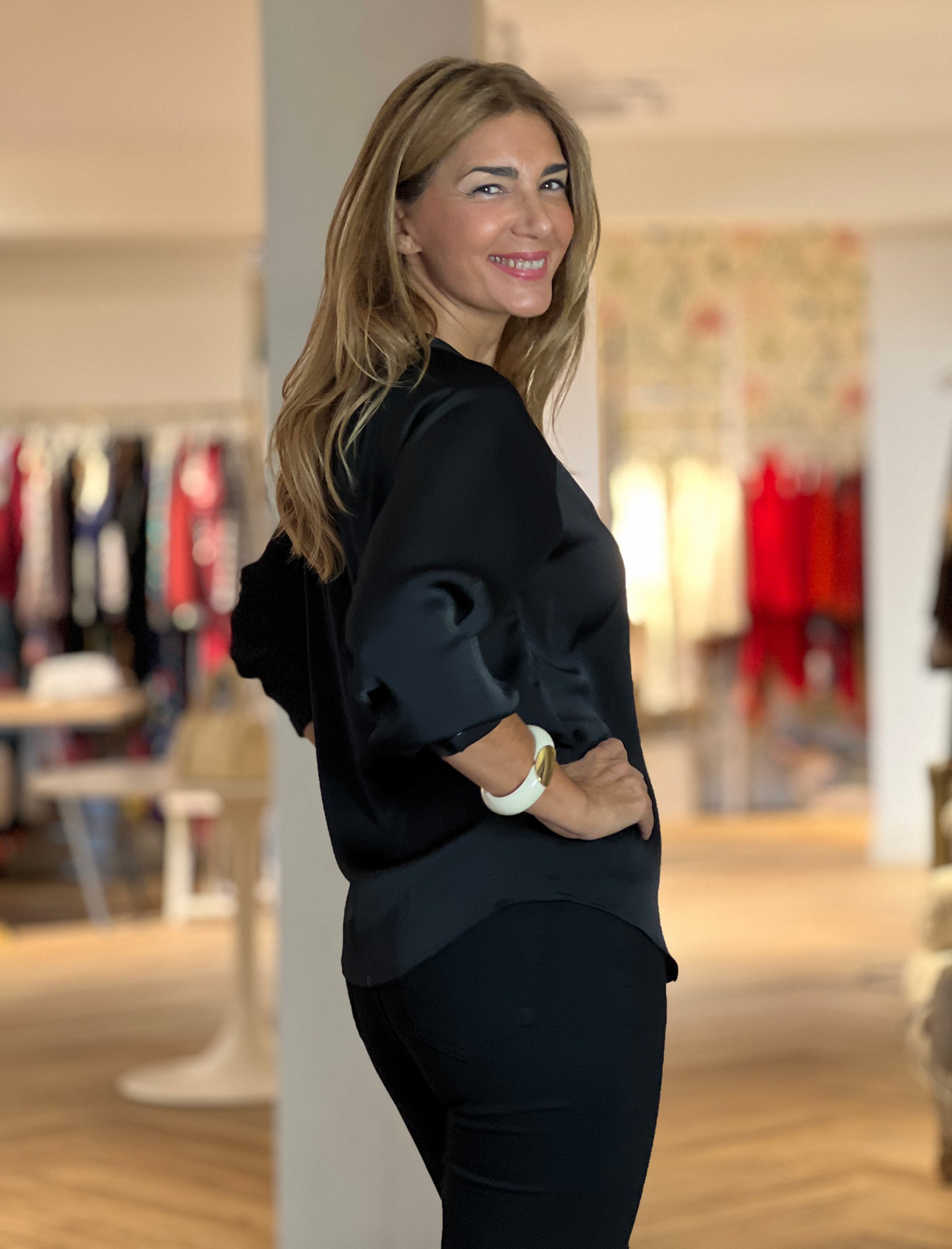 Camisa fluida Nuria negra