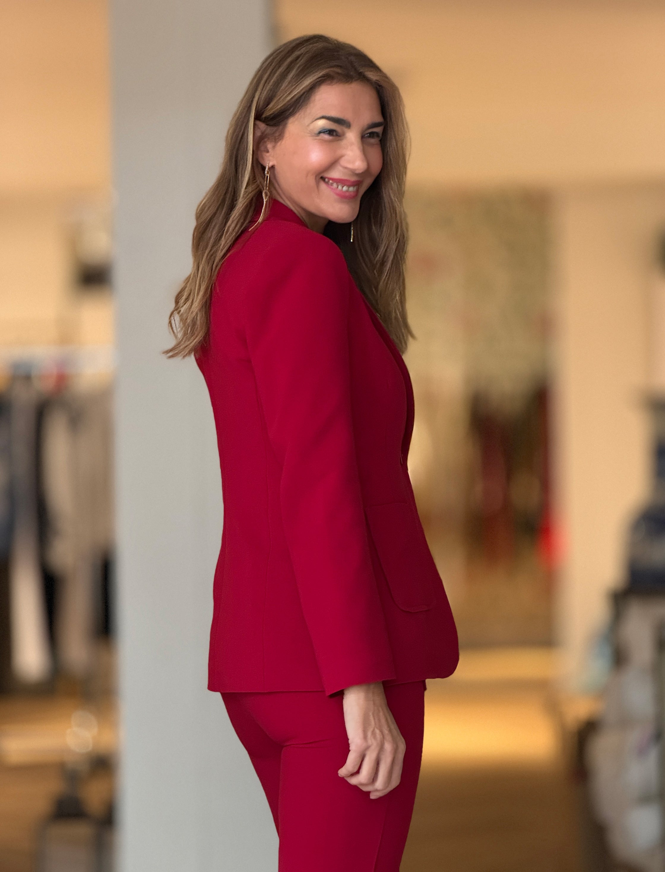 Chaqueta blazer chic marsala