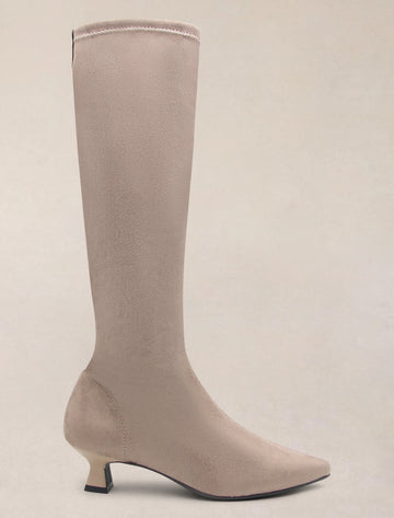 Bota alta de licra Camel