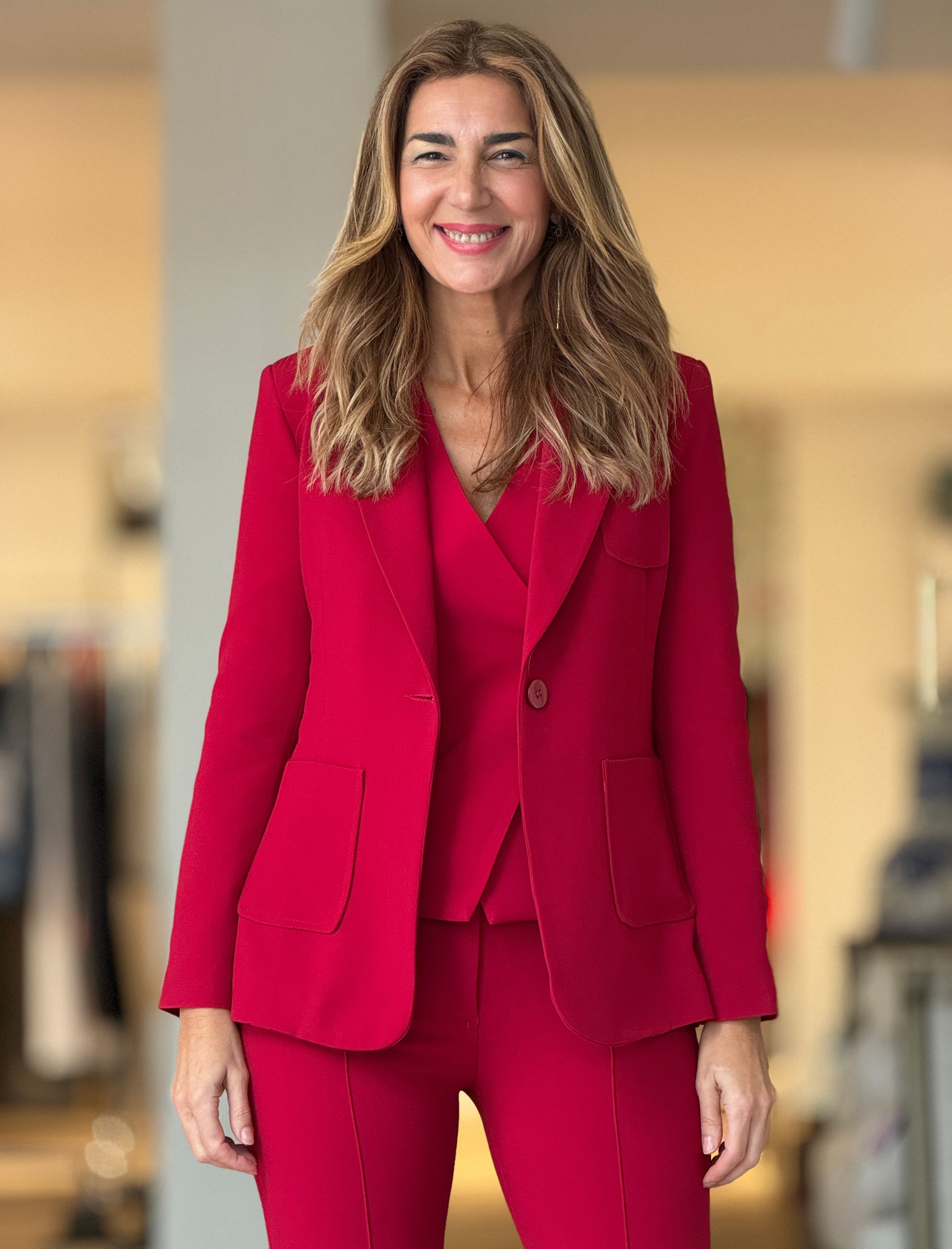 Chaqueta blazer chic marsala