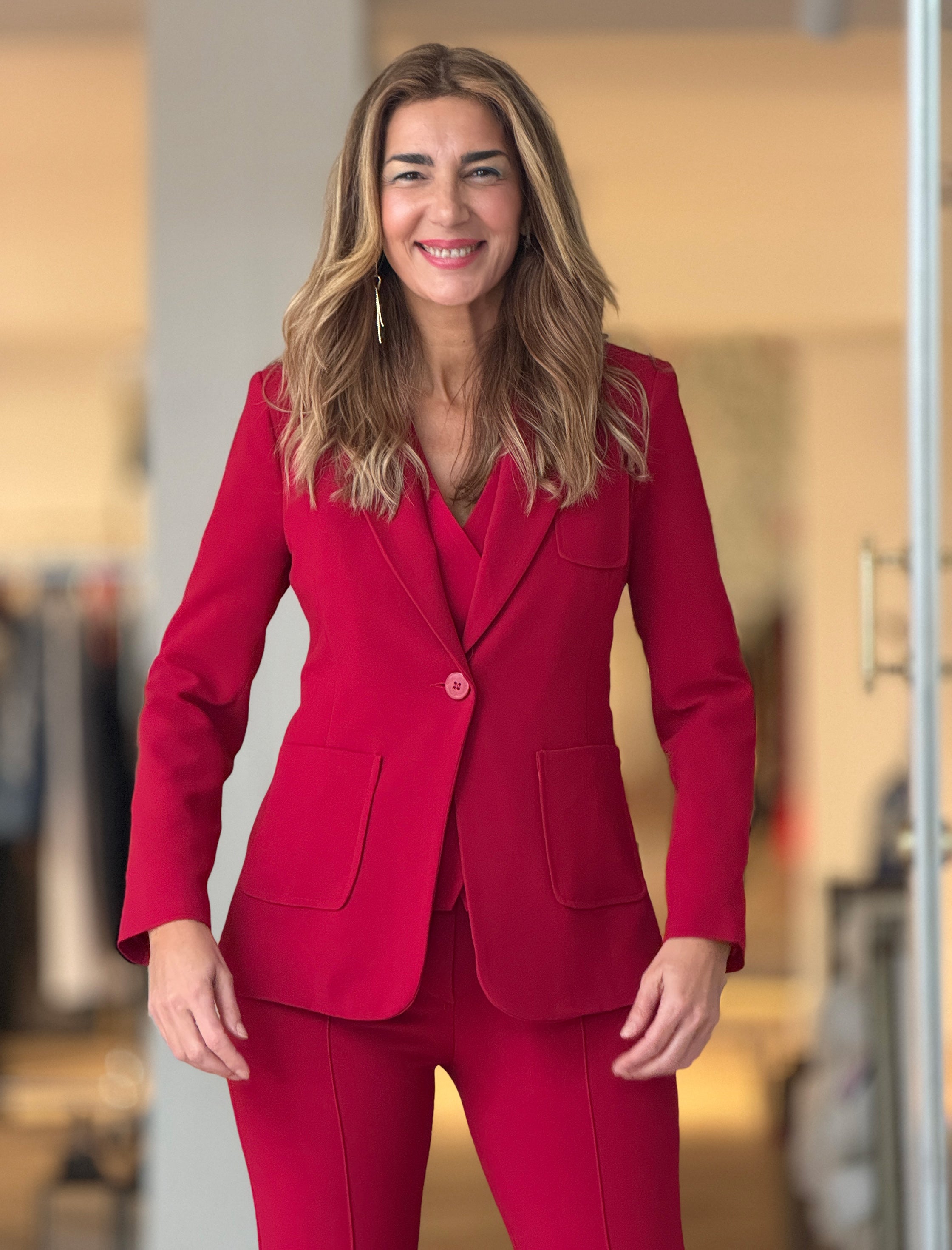 Chaqueta blazer chic marsala