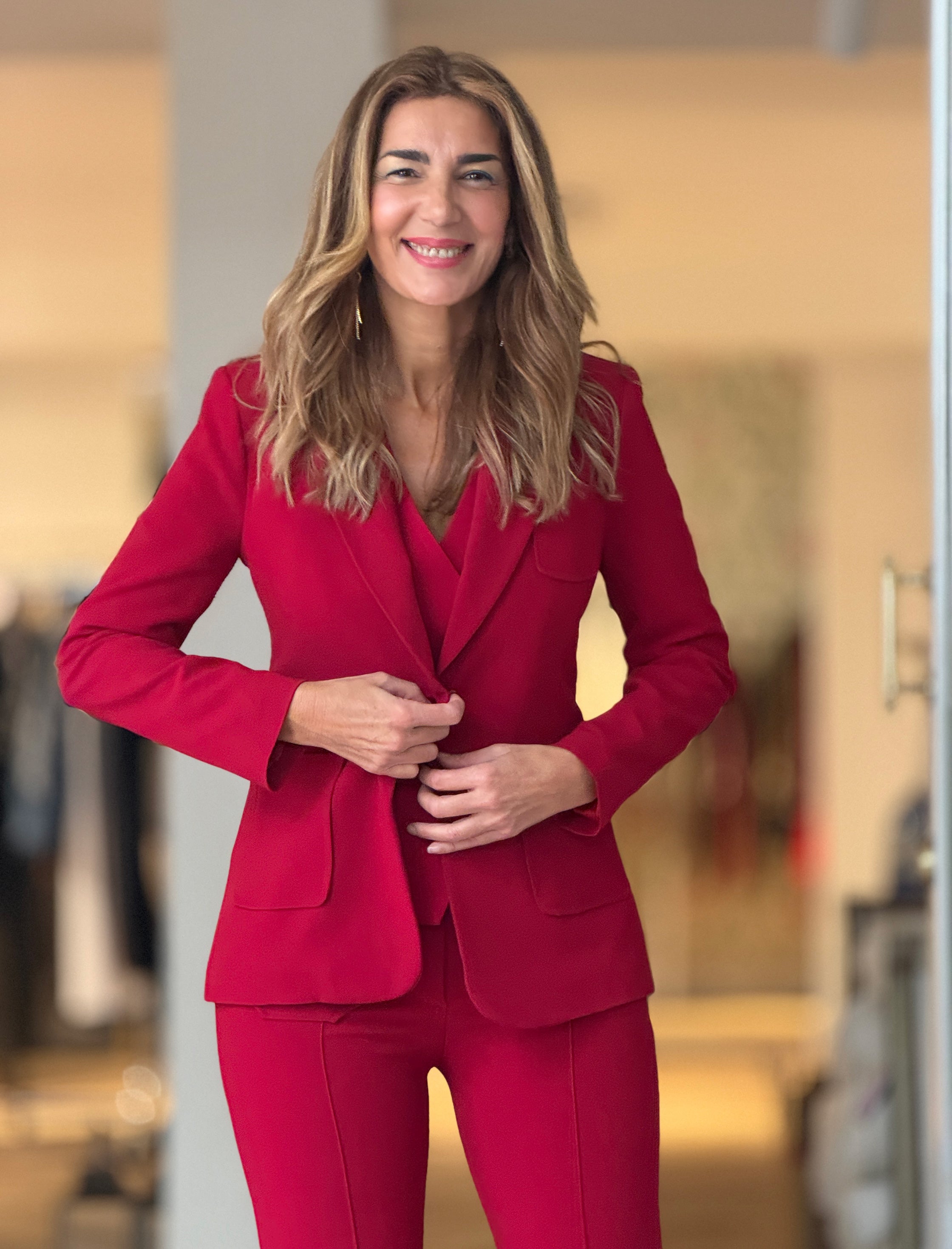 Chaqueta blazer chic marsala