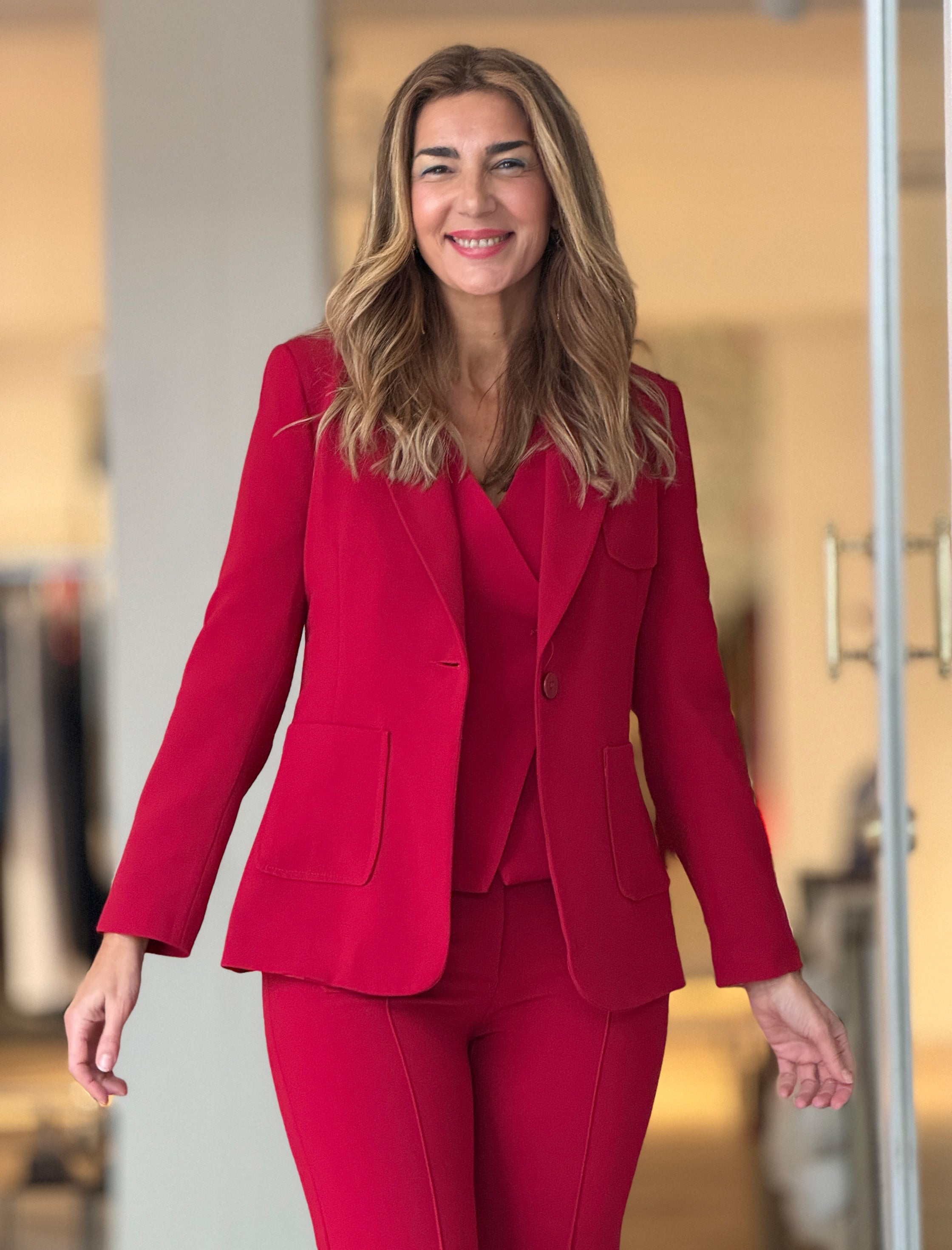 Chaqueta blazer chic marsala
