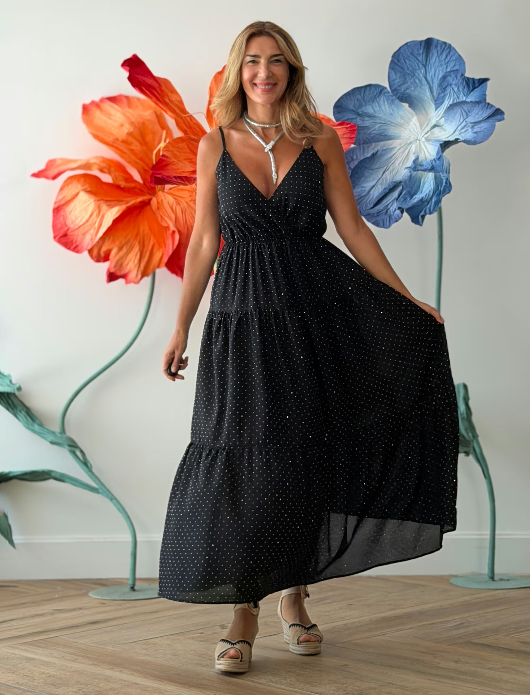 Vestido largo circonitas chic