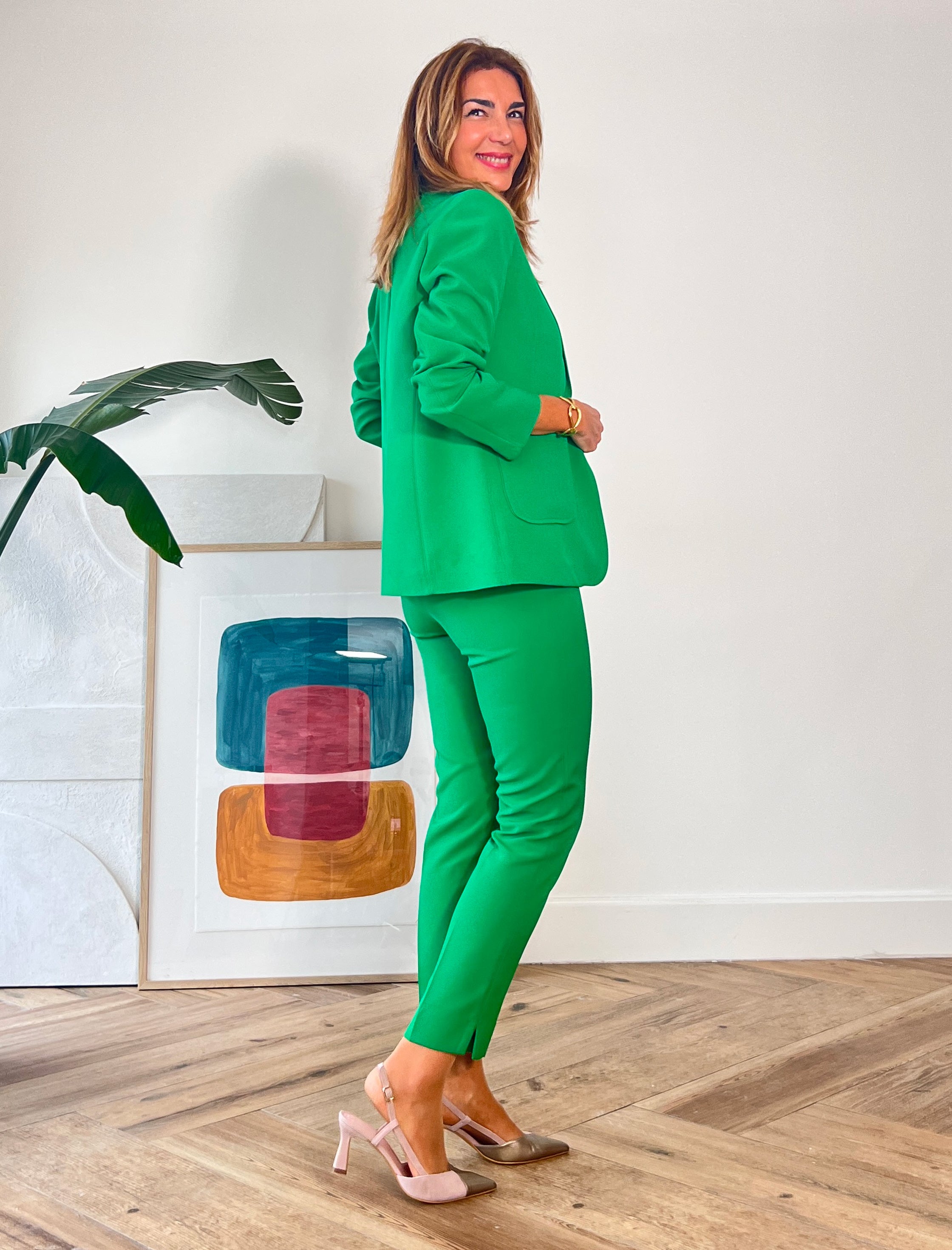 Chaqueta blazer chic verde