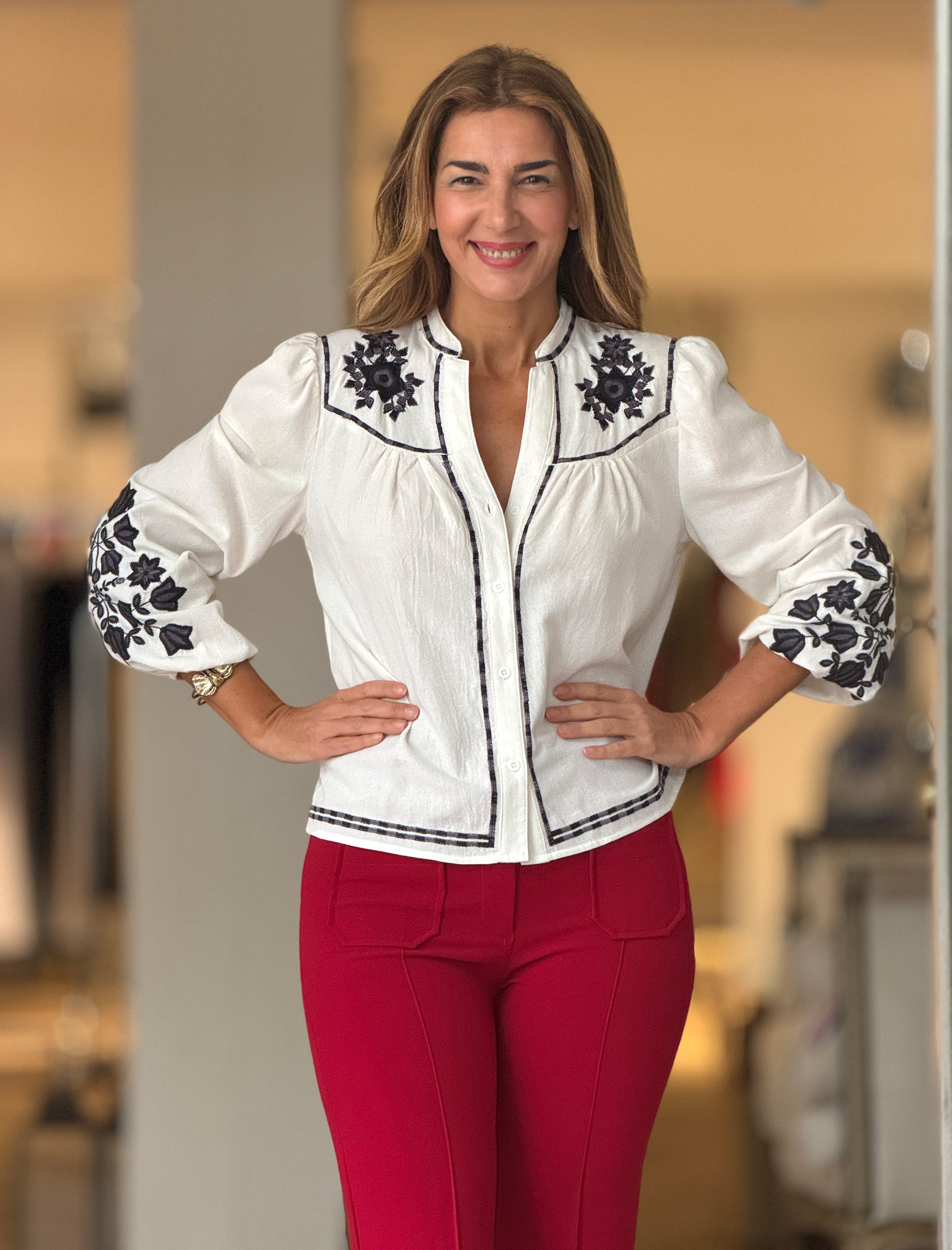 Camisa bordada Celine