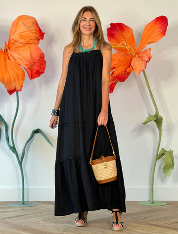 Vestido largo boho negro chic