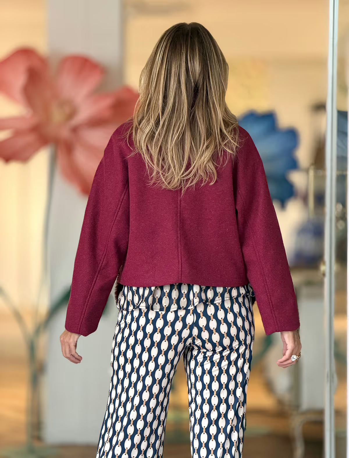 Burgundy jacket with fuzzy pocket (name Nuria pending)