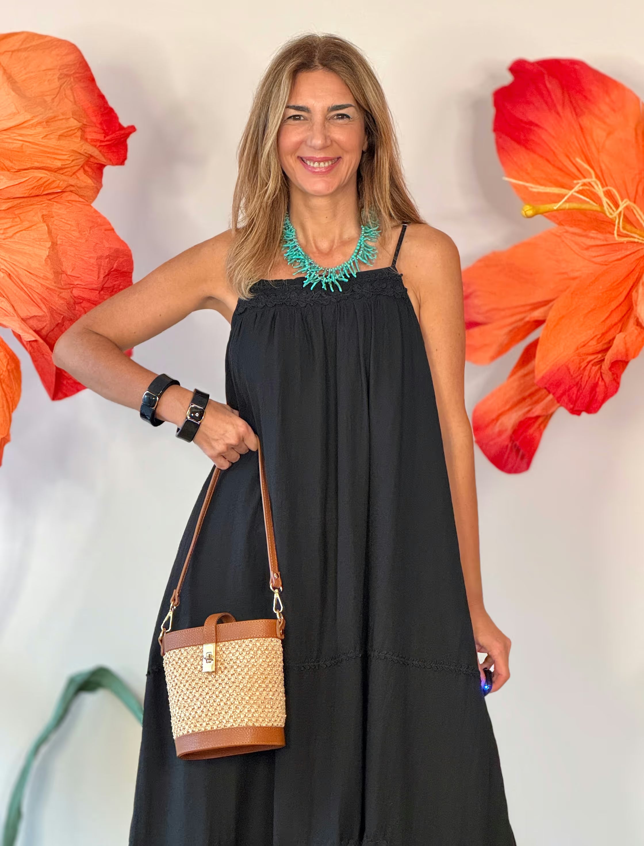 Vestido largo boho negro chic
