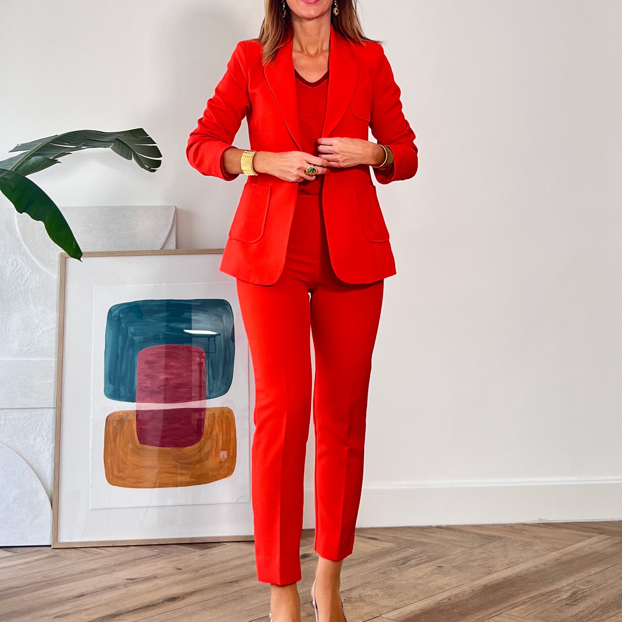 Chaqueta blazer chic coral