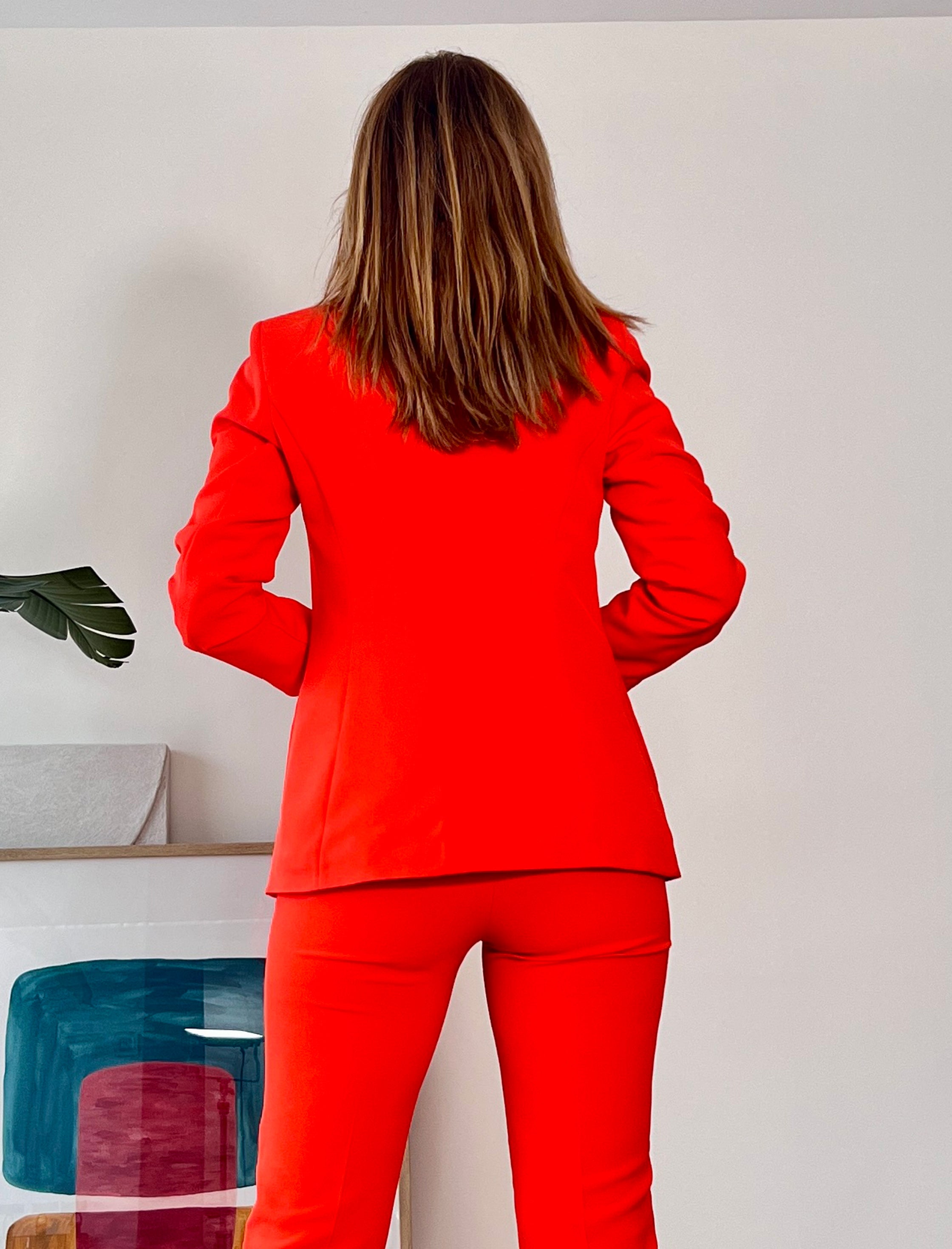 Chaqueta blazer chic coral