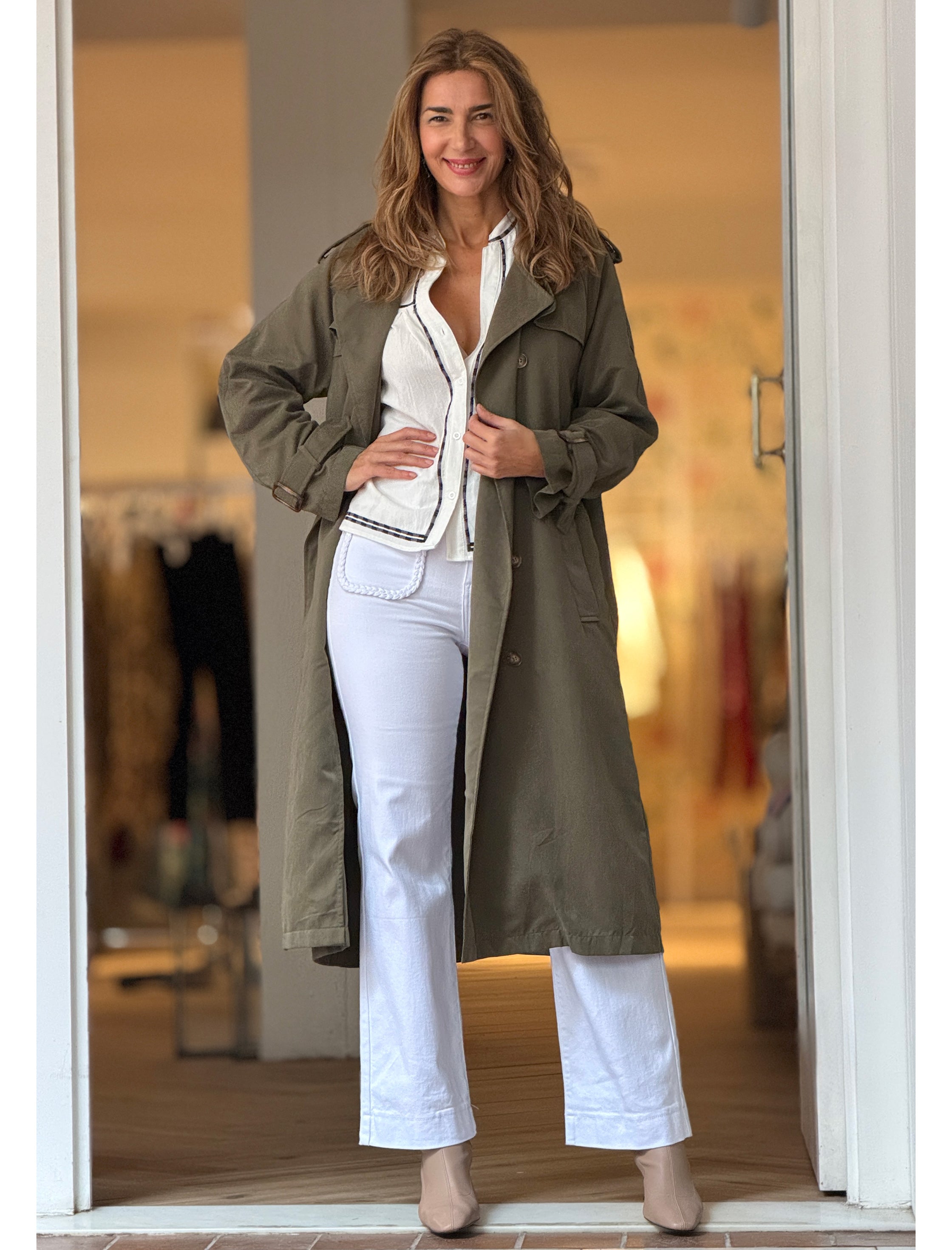 Trench gabardina chic caqui