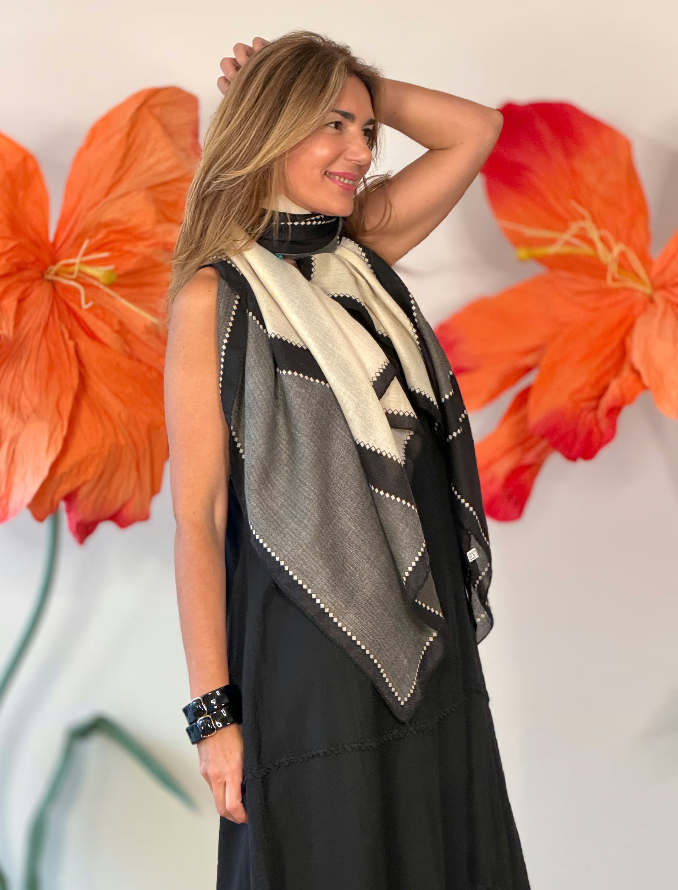 Foulard suave asimetric